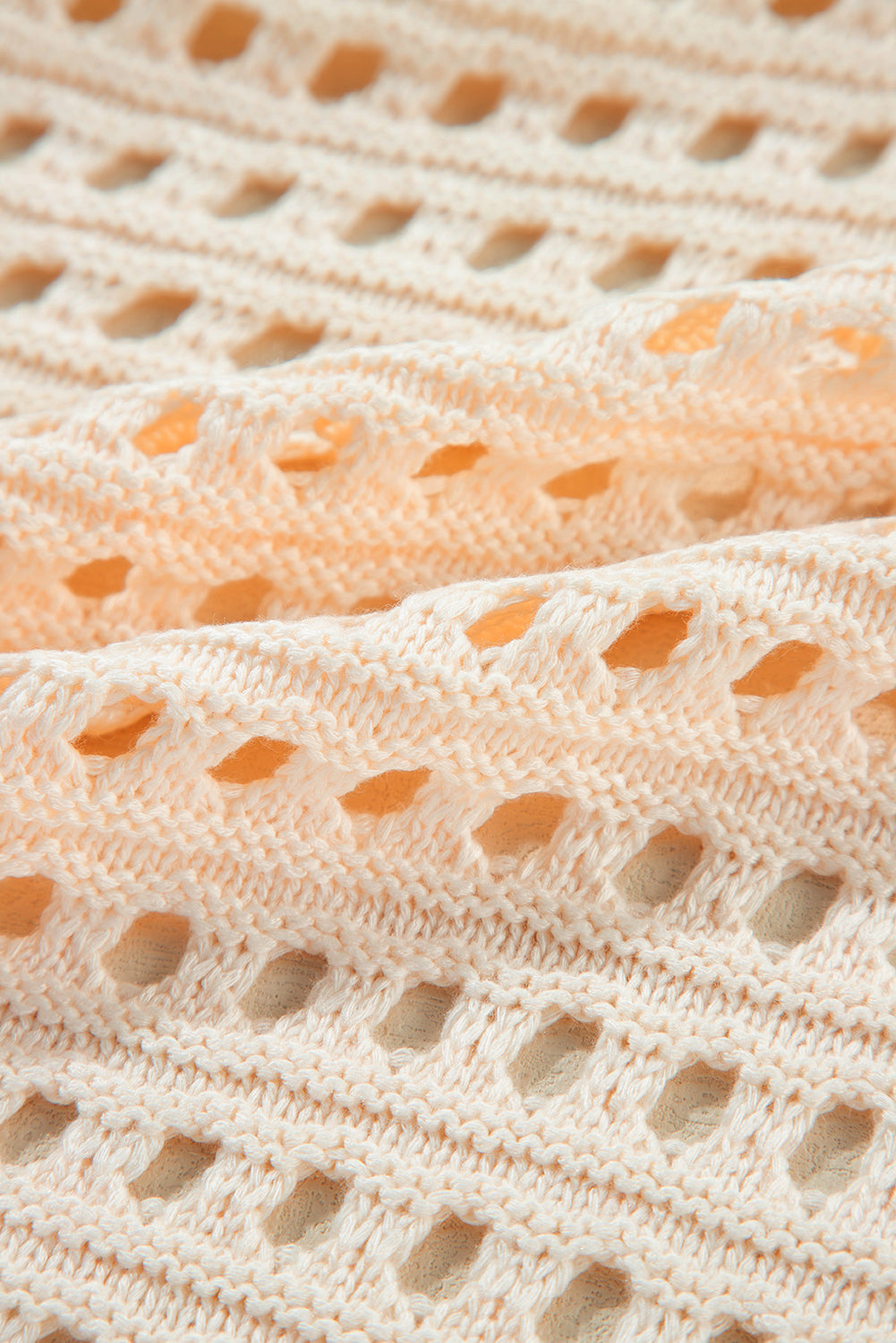 Aprikosenfarbener, offen gestrickter duster cardigan