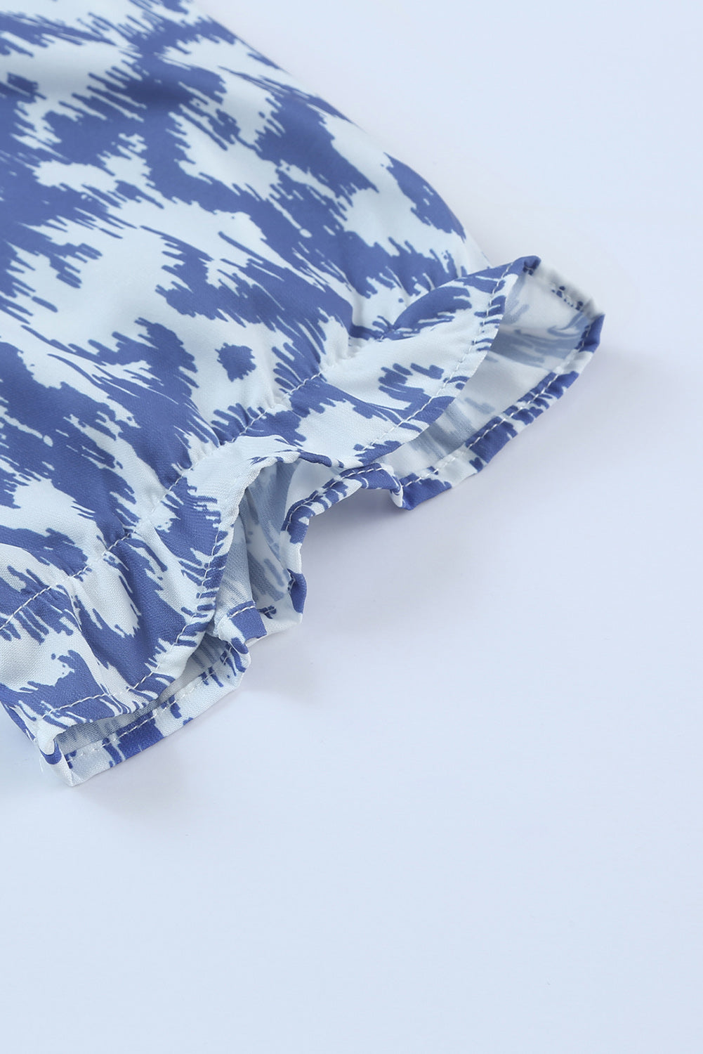 Himmelblau V-Ausschnitt Casual Geometric Print Maxikleid