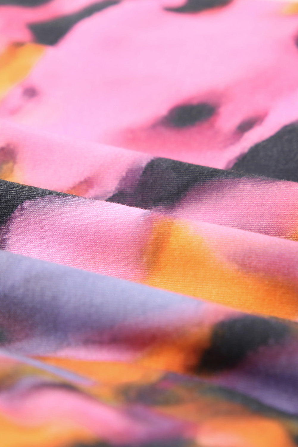Mehrfarbig tie-dye print hollow out twist bodycon mini dress