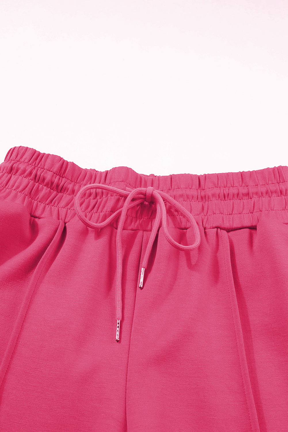 Rose rot frottee strick kordelzug gesmokte taille weites bein sweatpants