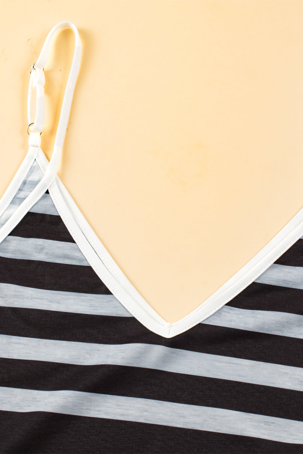 Mehrfarbig gemischte Streifen Spaghetti-Träger V-Ausschnitt Maxikleid