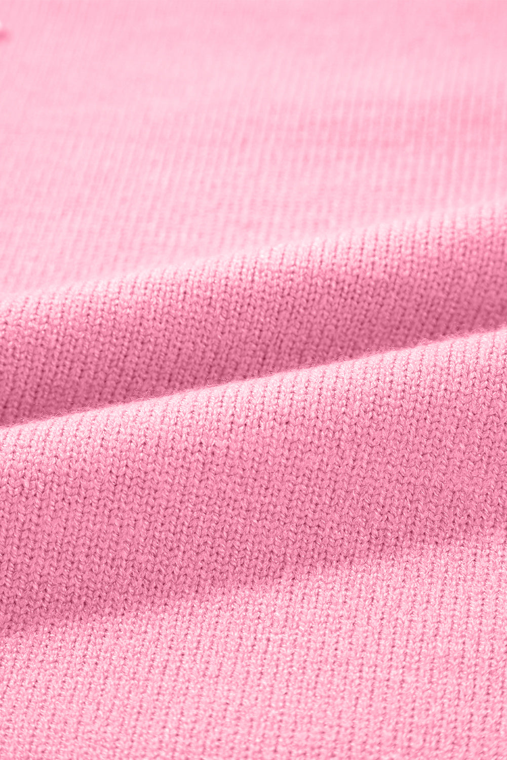 Rosenroter colorblock pullover mit rundhalsausschnitt und halben ärmeln mit perlen