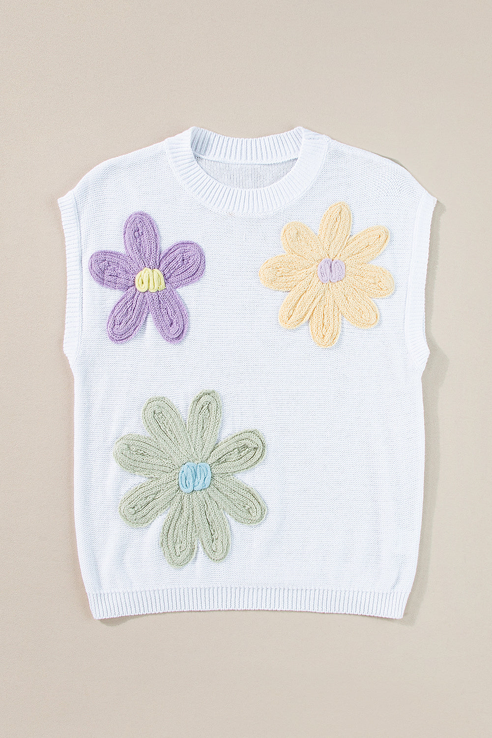 Weiß multi häkeln blume stricken kurze ärmel pullover tops