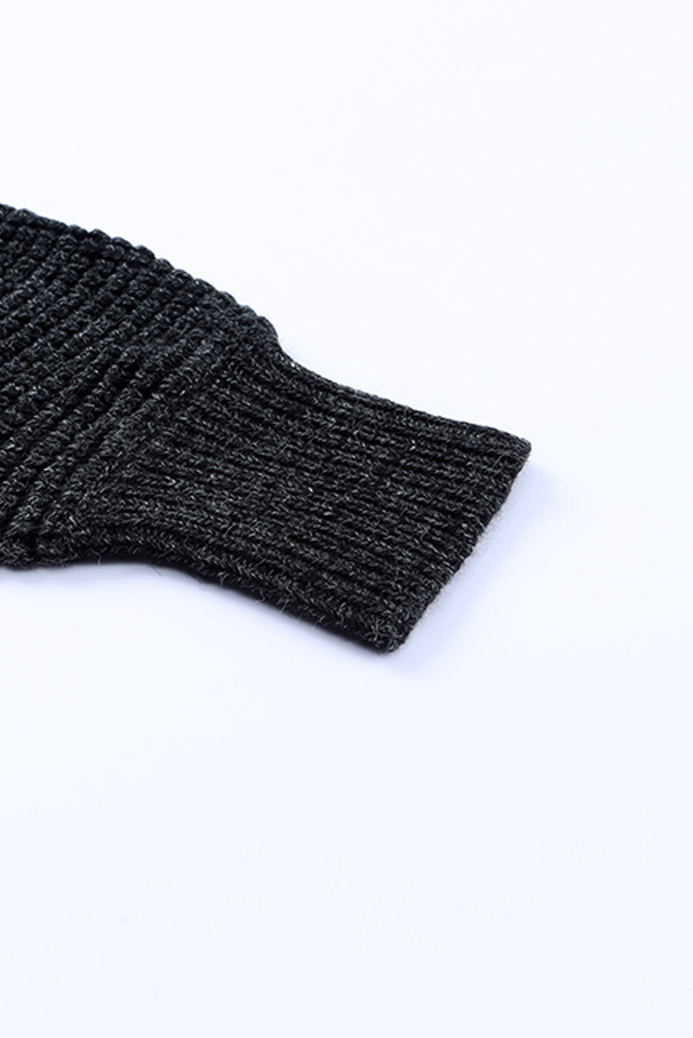 Schwarz karierter strickcardigan mit offener vorderseite