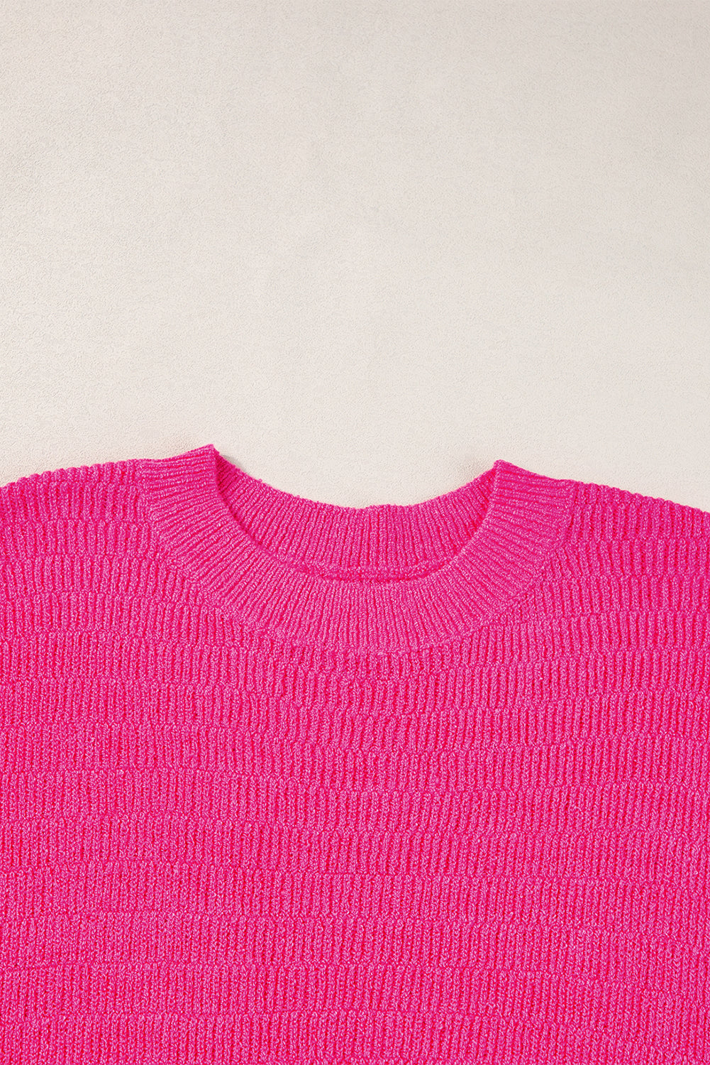 Rose red scalloped short sleeve sommer pullover top