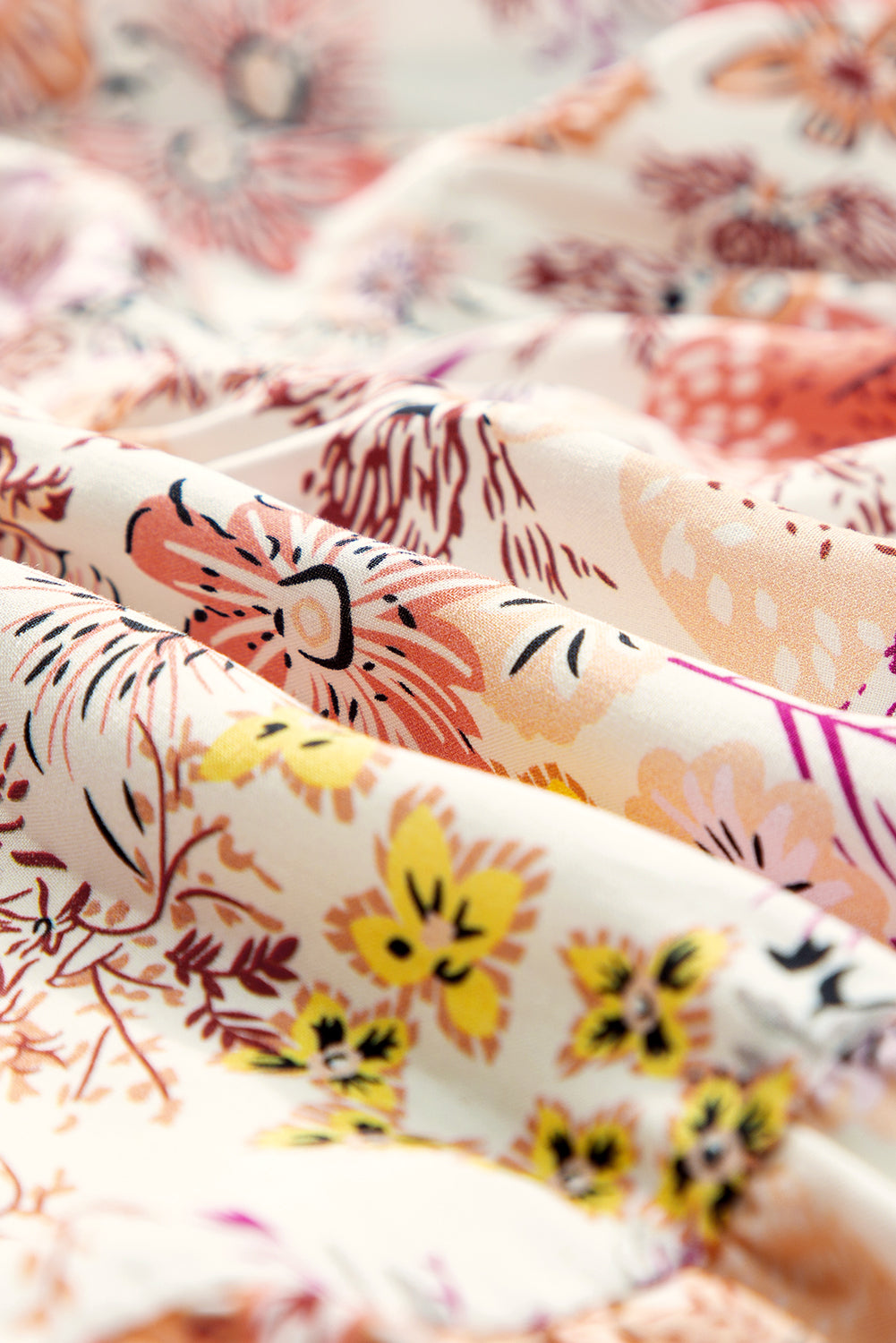 Khaki floral kurzarm minikleid mit quadratischem ausschnitt