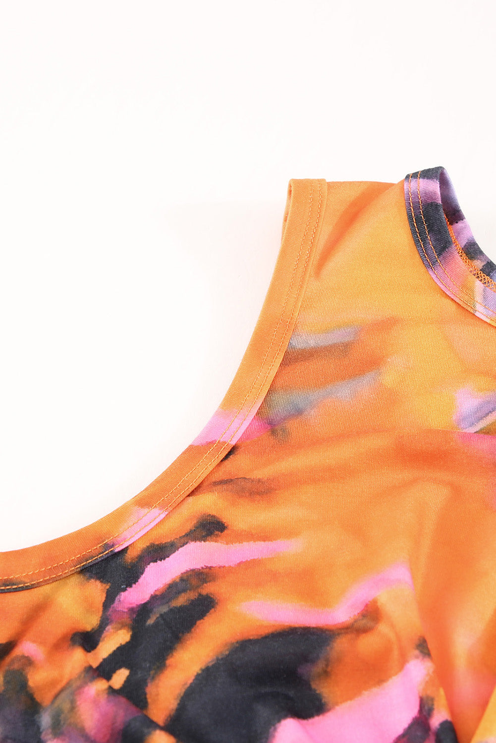 Mehrfarbig tie-dye print hollow out twist bodycon mini dress
