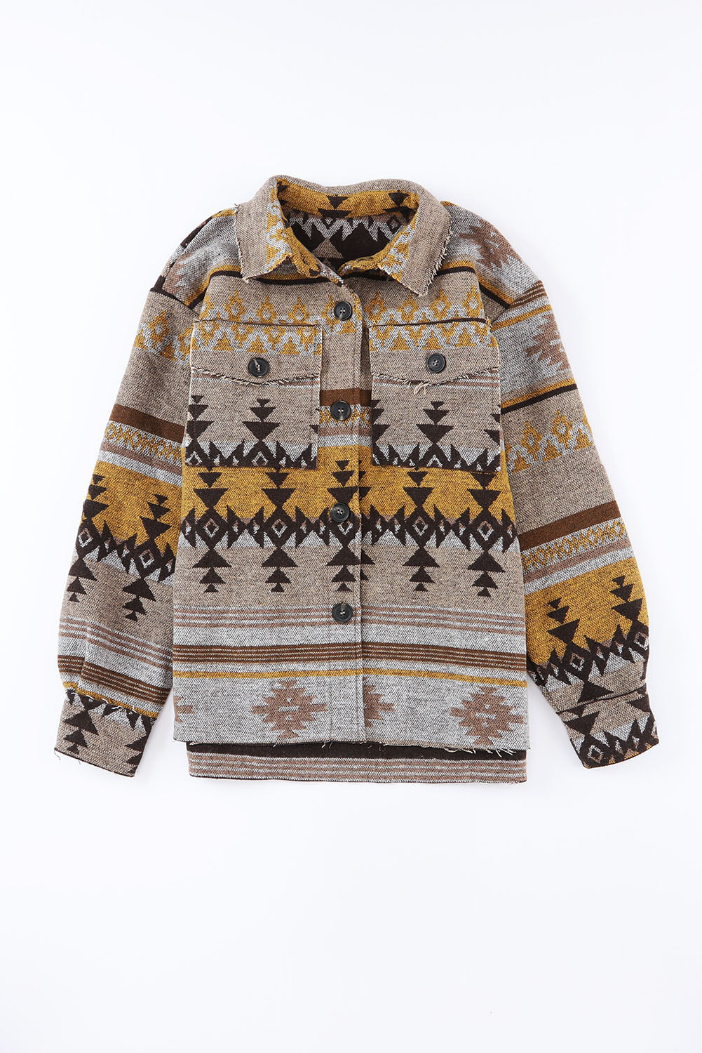 Braune westernjacke mit aztekendruck