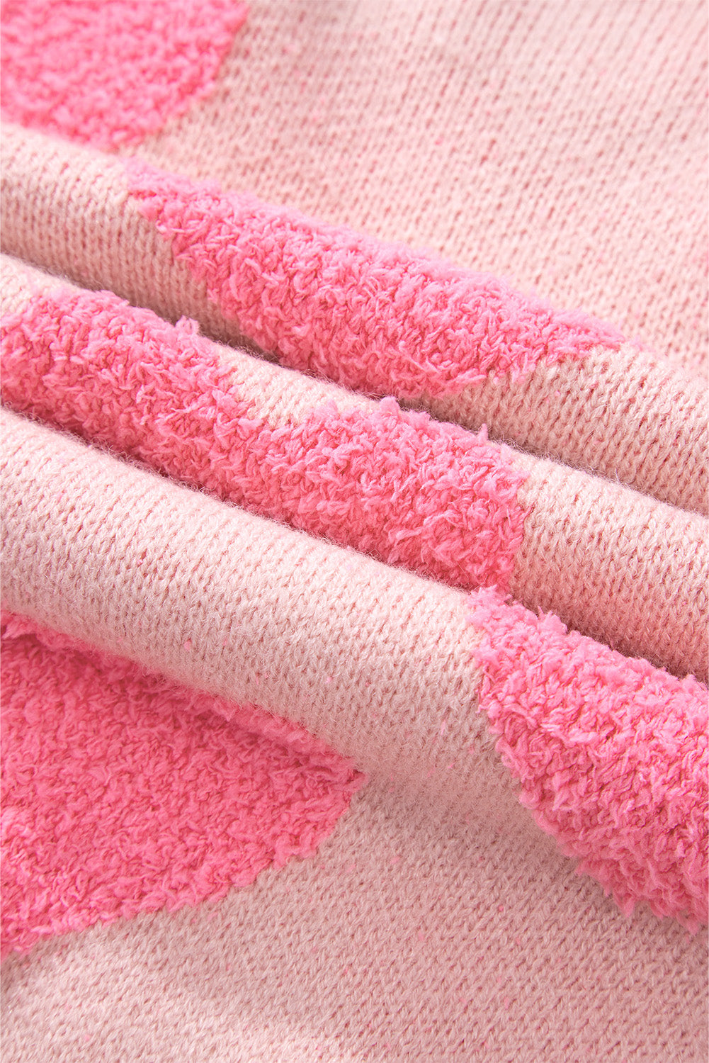 Hellrosa valentinstag herz-jacquard-strickpullover