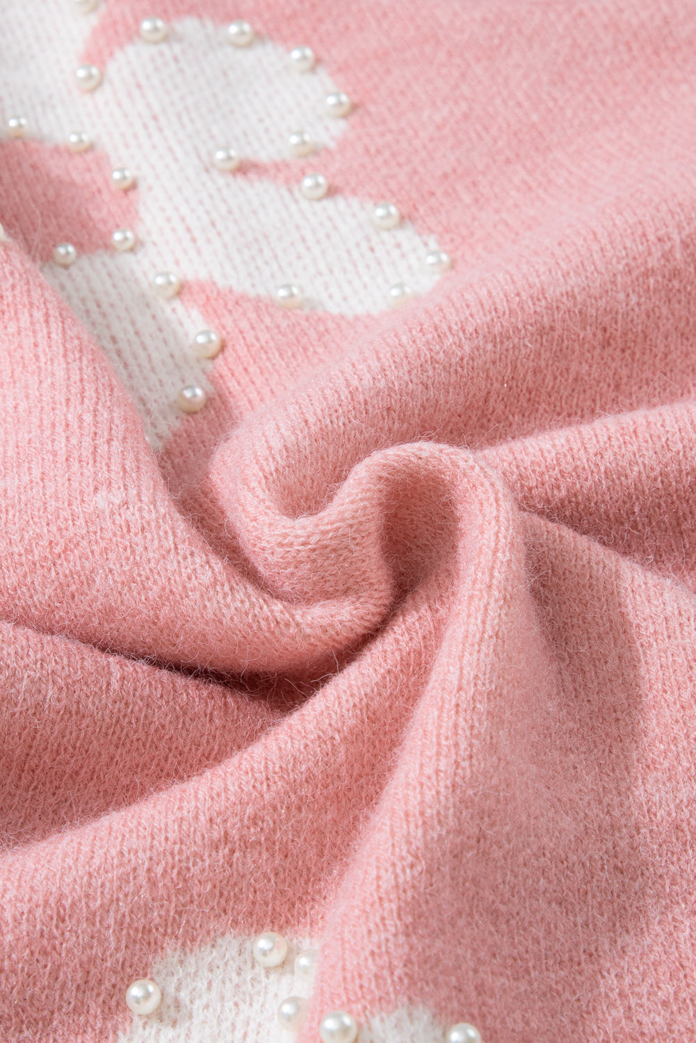Mehrfarbiger, perlenbesetzter, floraler drop-shoulder-pullover