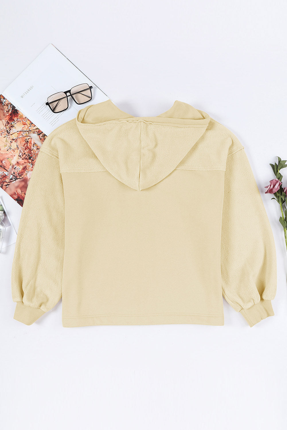 Apricot klappentasche kapuze mit kordelzug zip up jacke