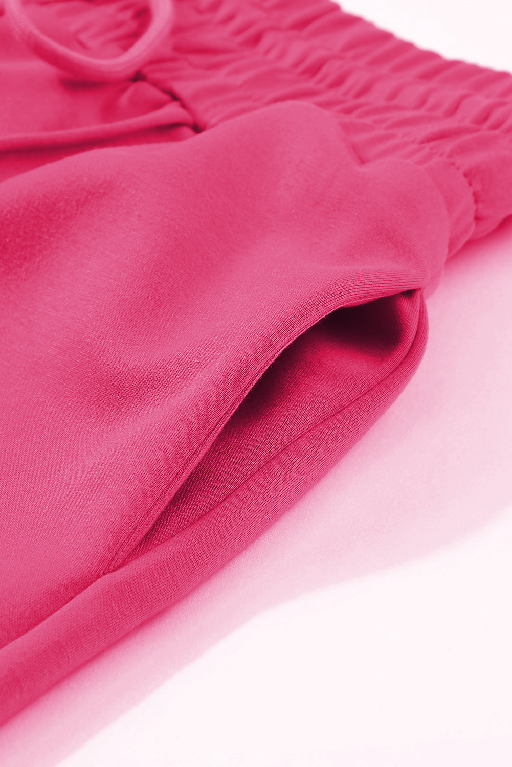 Rose rot frottee strick kordelzug gesmokte taille weites bein sweatpants