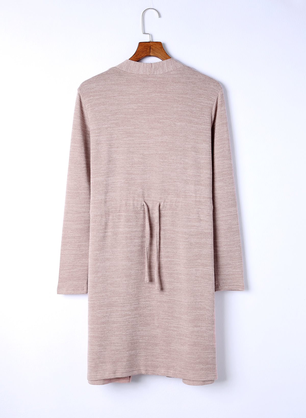 Rosa tunika mit offener vorderseite strickjacke mit taschen