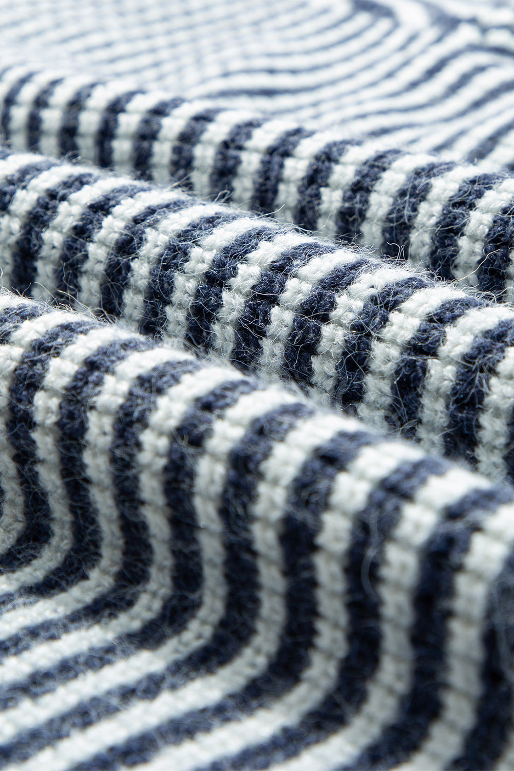 Segelblau gestreift laterne ärmel drop shoulder gemütlichen pullover