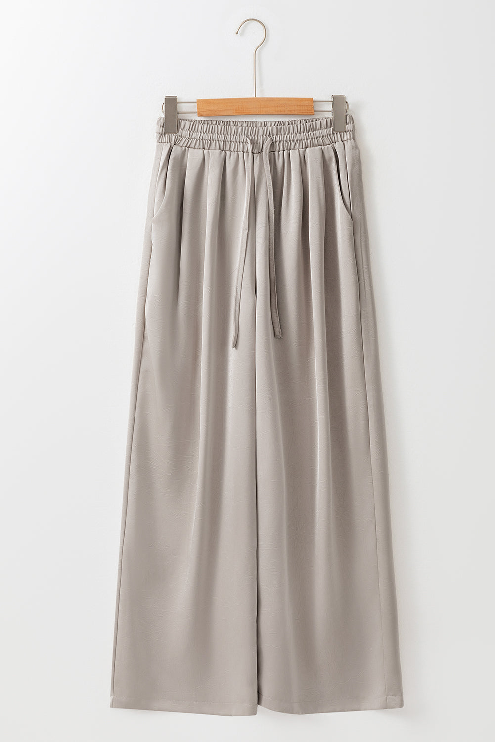Jet stream solid plissee-hose mit hoher taille und weitem bein