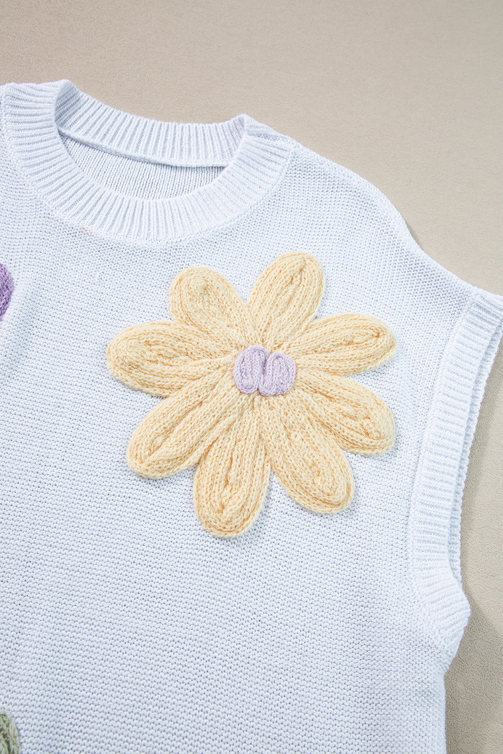 Weiß multi häkeln blume stricken kurze ärmel pullover tops
