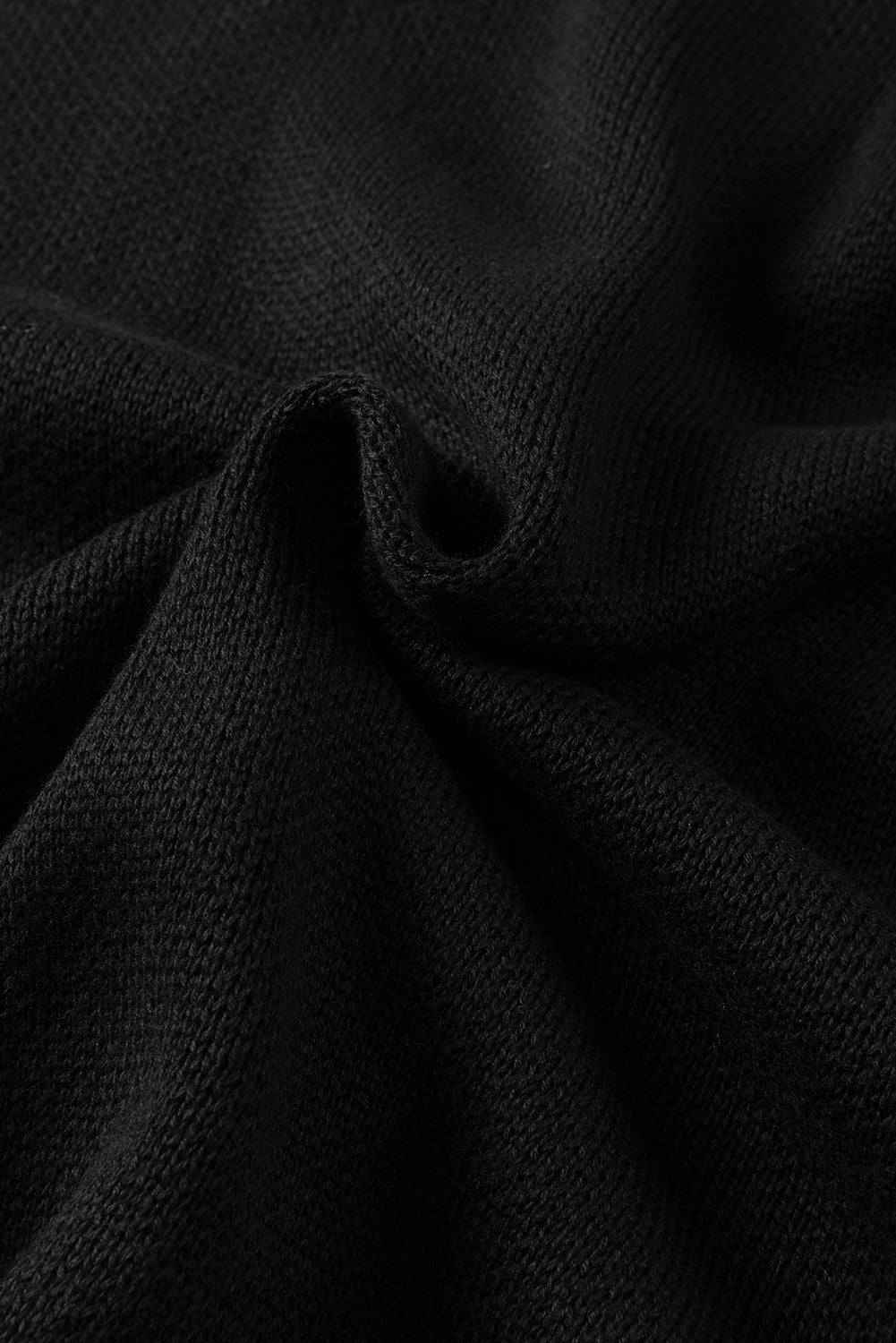 Schwarzer quarter zip pullover mit kurzen fledermausärmeln