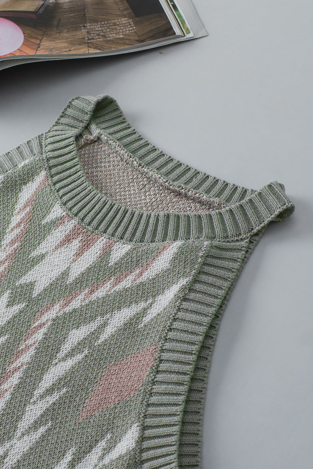 Laurel green western tribal aztekenmuster pullover tank stricken