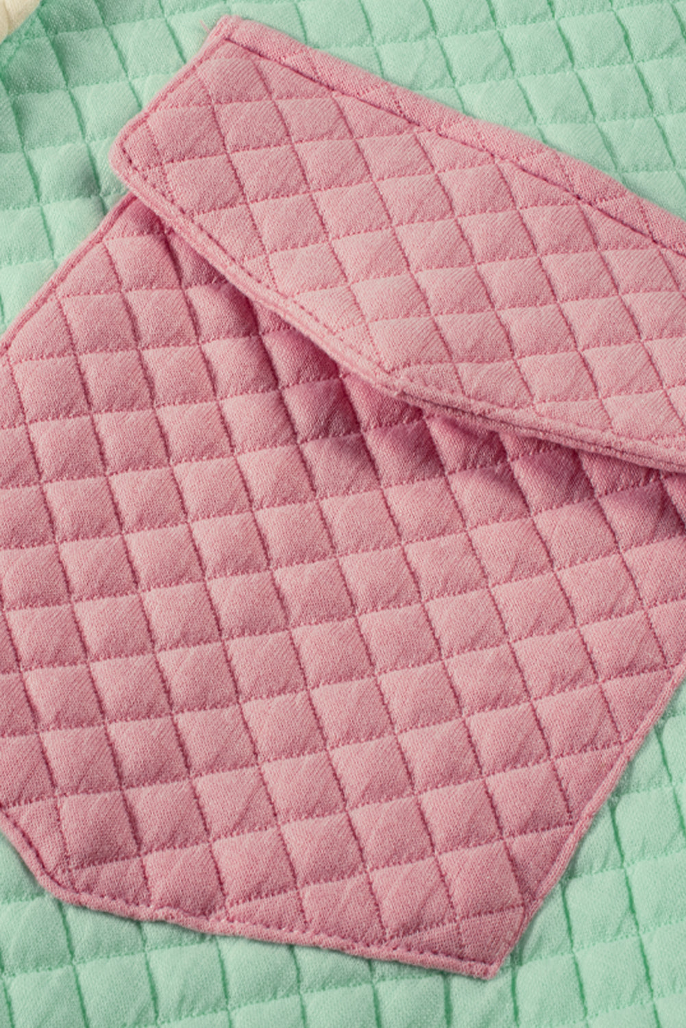 Grüne farbe block patchwork klappe tasche gesteppt jacke