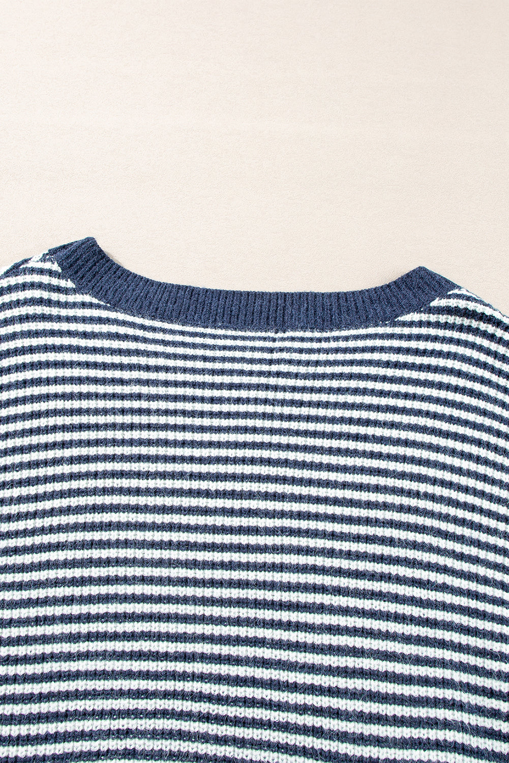 Segelblau gestreift laterne ärmel drop shoulder gemütlichen pullover