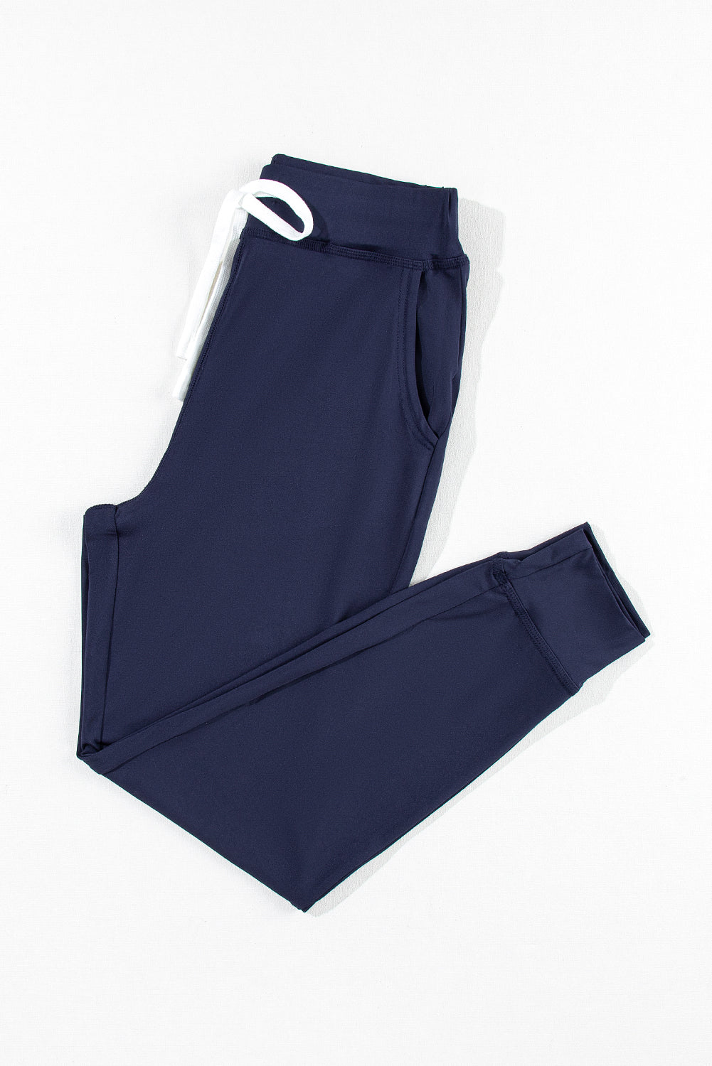 Marineblaue jogginghose mit kordelzug an der taille