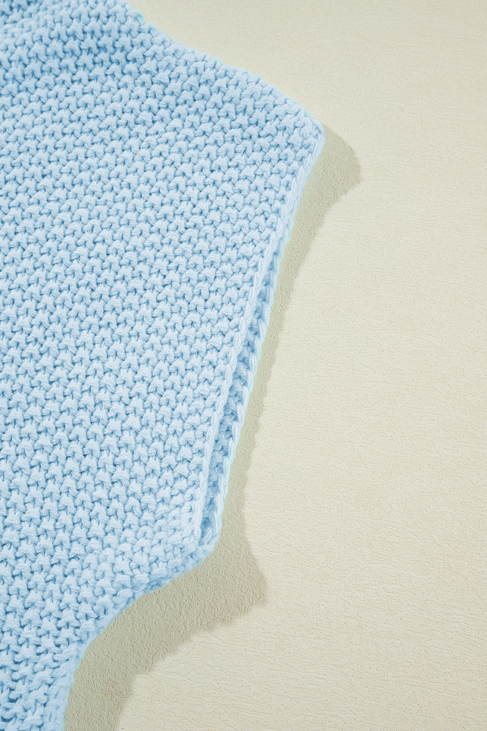 Island blau hochgeschlossener fledermaus-kurzarmpullover
