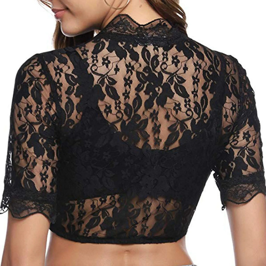 Hero | dirndl bluse mit spitzenärmeln und v-ausschnitt für frauen
