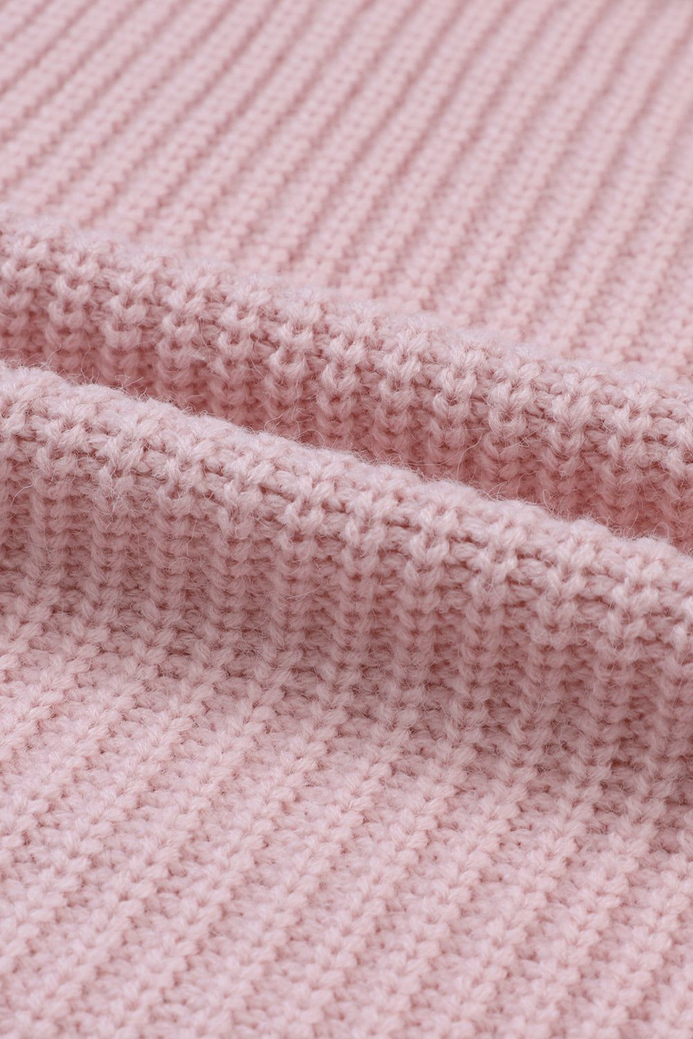 Rosa übergroßer pullover mit umgeschlagenen ärmeln cardigan