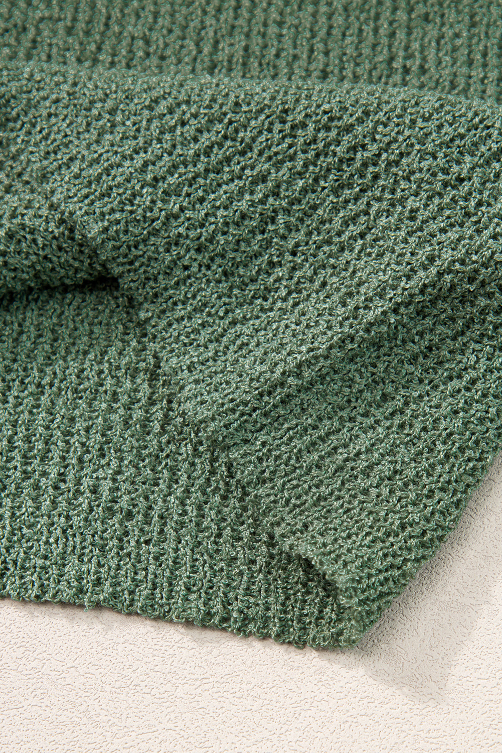 Mist green u neck scallop trim sweater vest