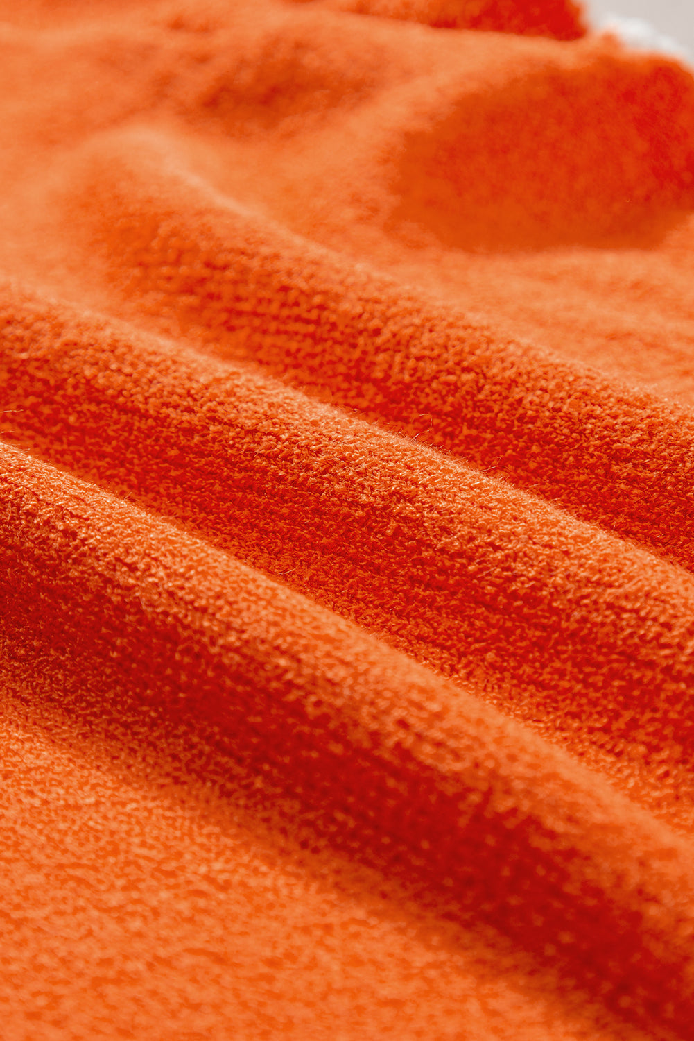 Russet orange kontrast trim rüschen ärmel gestrickt top