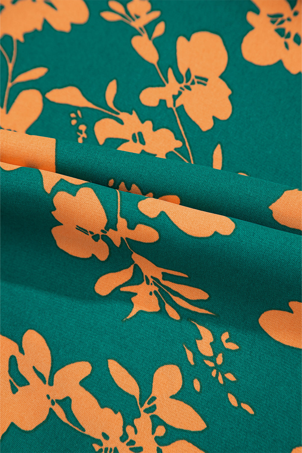 Grüner blumendruck kordelzug tunika kurzes kleid