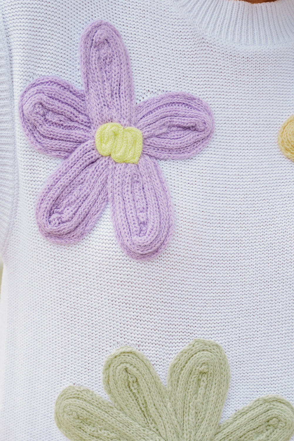 Weiß multi häkeln blume stricken kurze ärmel pullover tops
