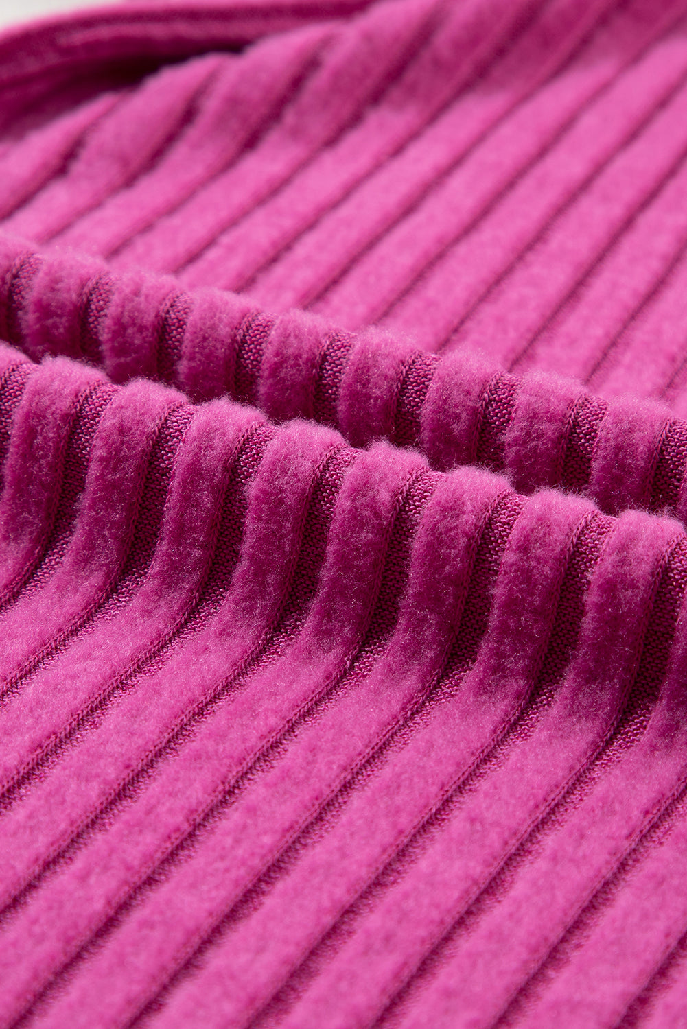 Rose rot volltonfarbe gerippt kurzarm weites bein jumpsuit