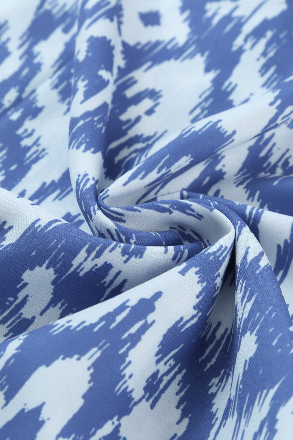 Himmelblau V-Ausschnitt Casual Geometric Print Maxikleid
