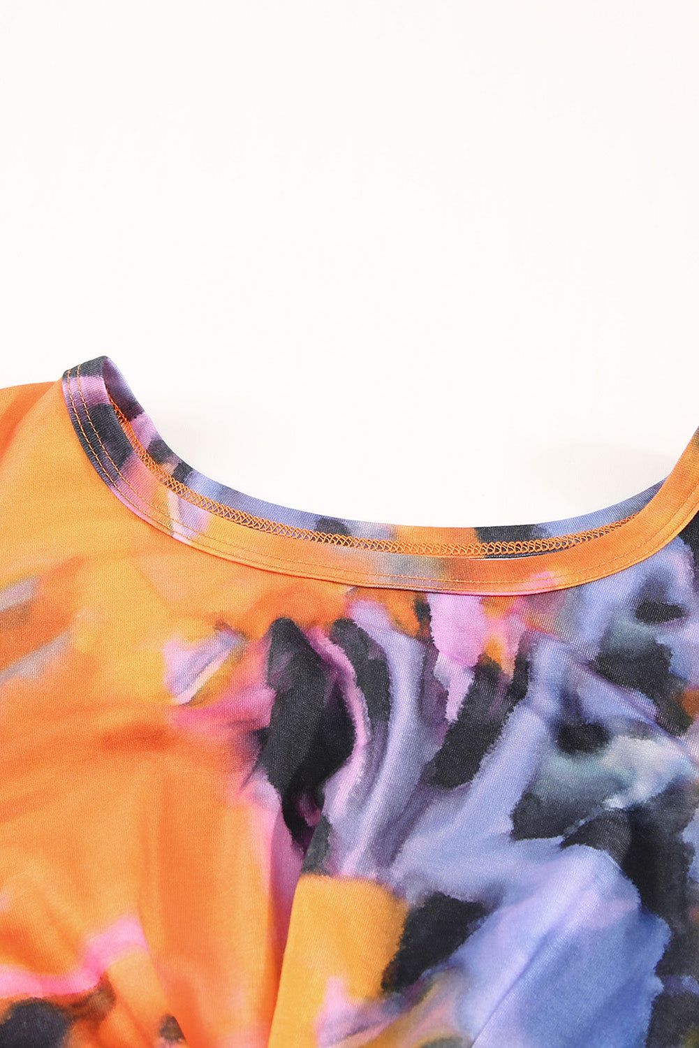 Mehrfarbig tie-dye print hollow out twist bodycon mini dress
