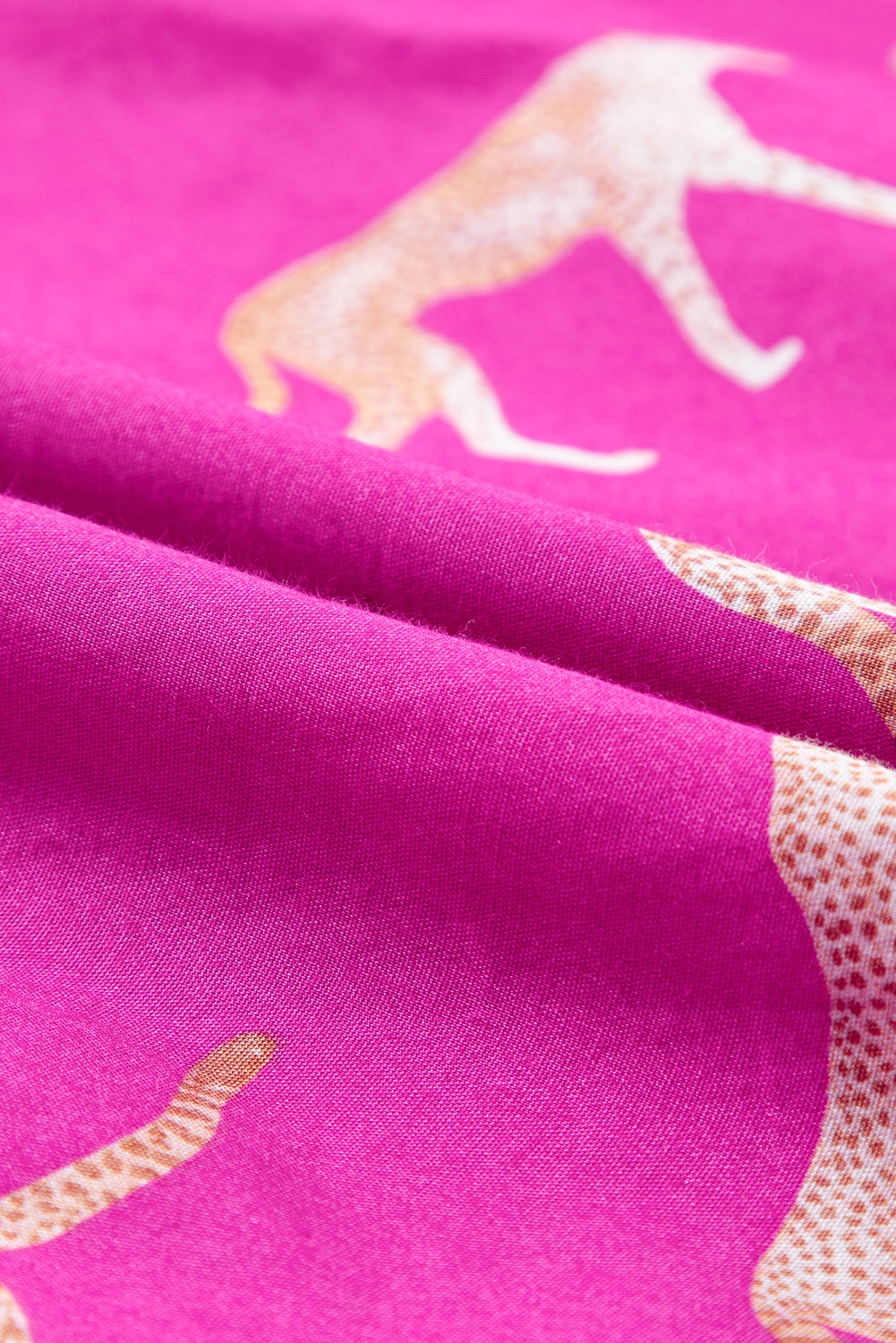 Rosa geparden-print tunika-shirt mit kordelzug