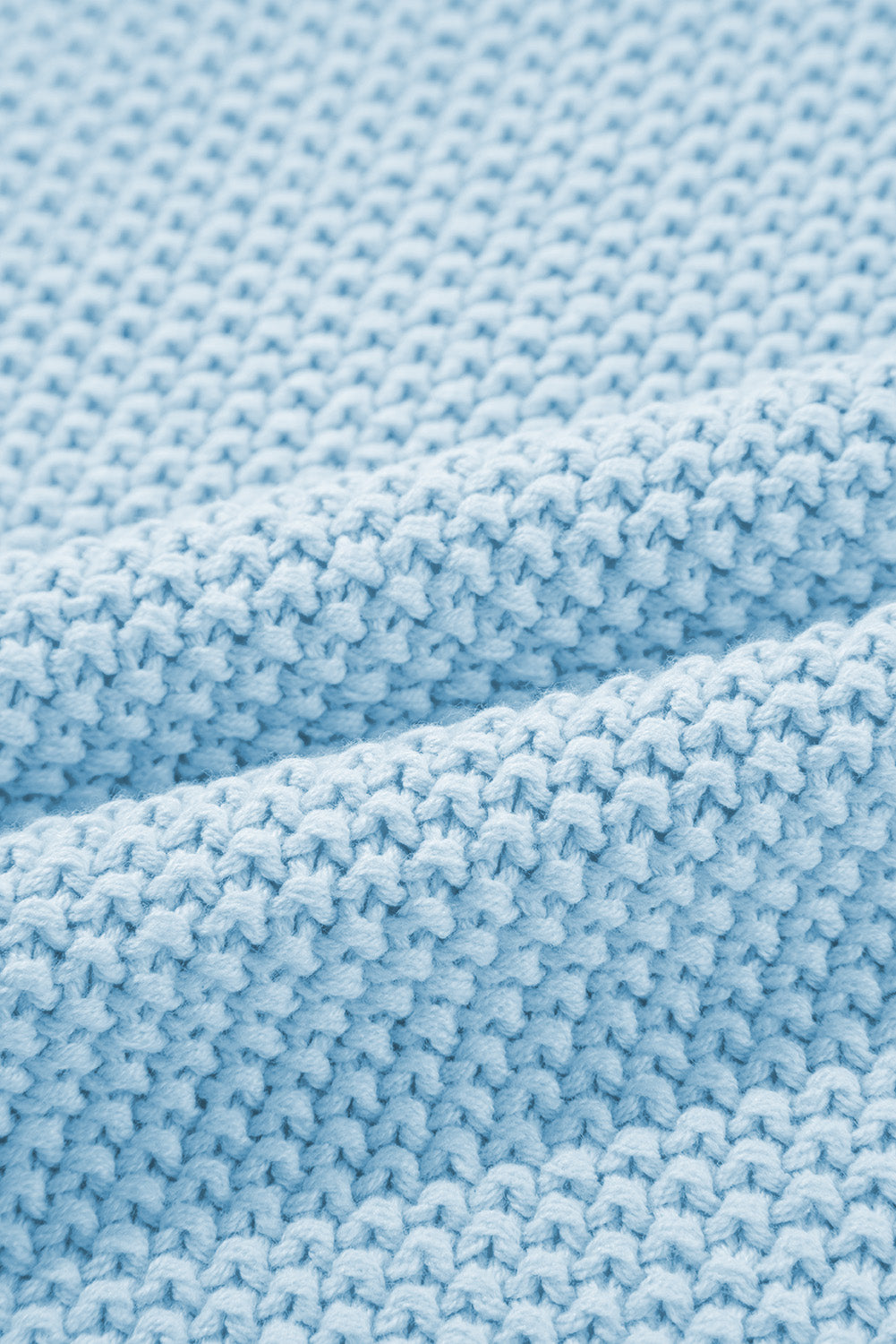 Island blau hochgeschlossener fledermaus-kurzarmpullover