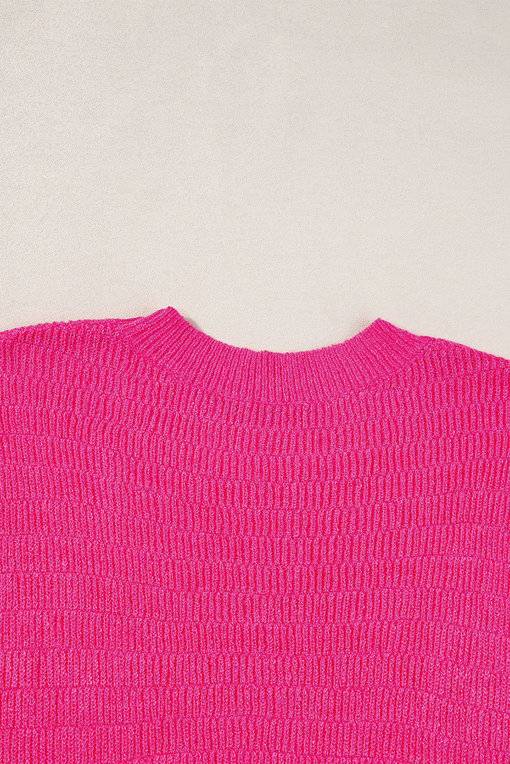 Rose red scalloped short sleeve sommer pullover top