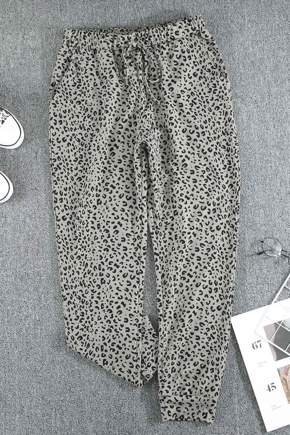 Khaki breezy leopard jogginghose