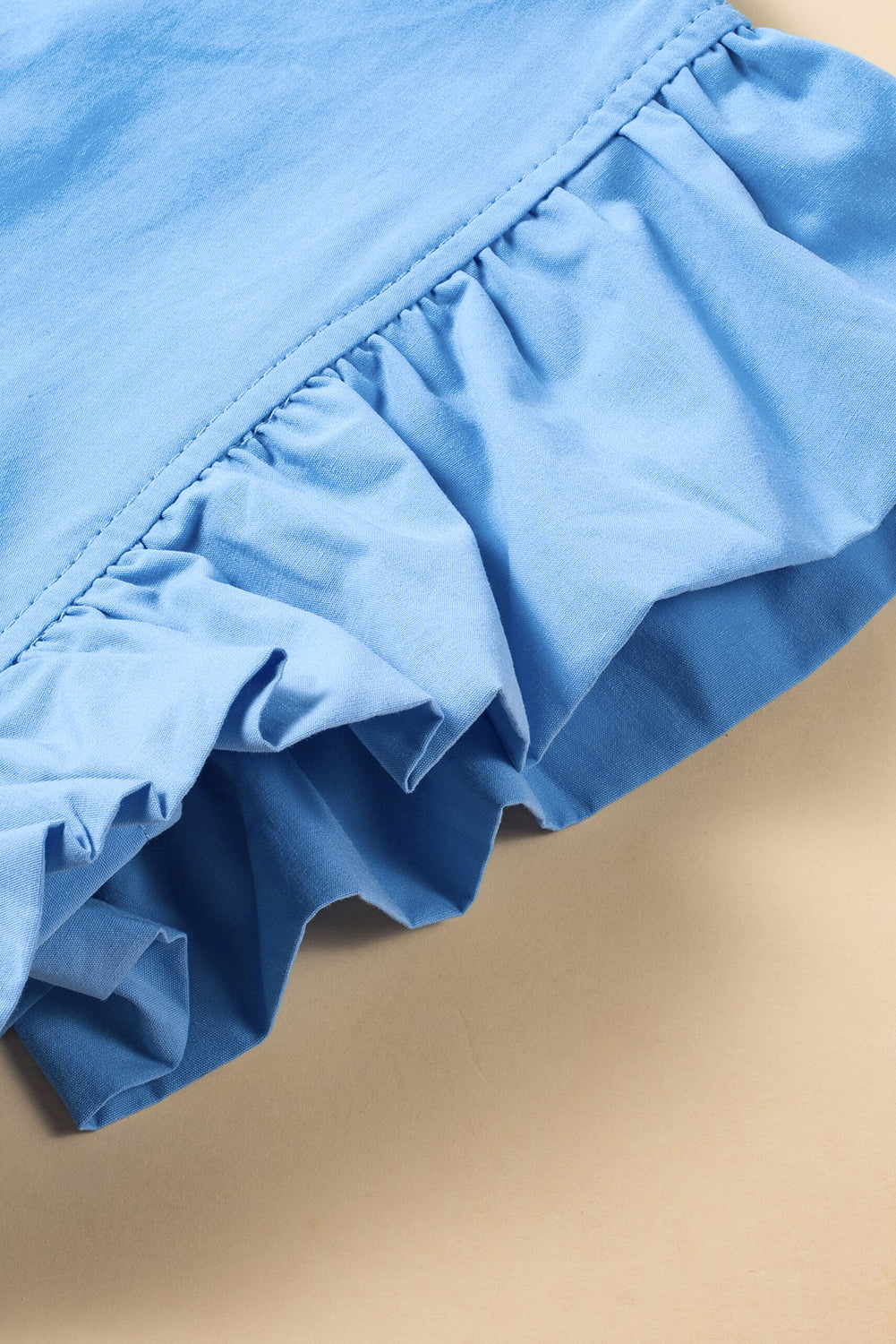 Beau blue ric rac colorblock flutter sleeve v neck tiered dress
