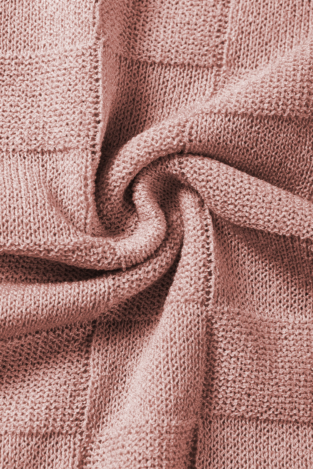 Kurzarmpullover mit gitterstruktur in staubigem rosa