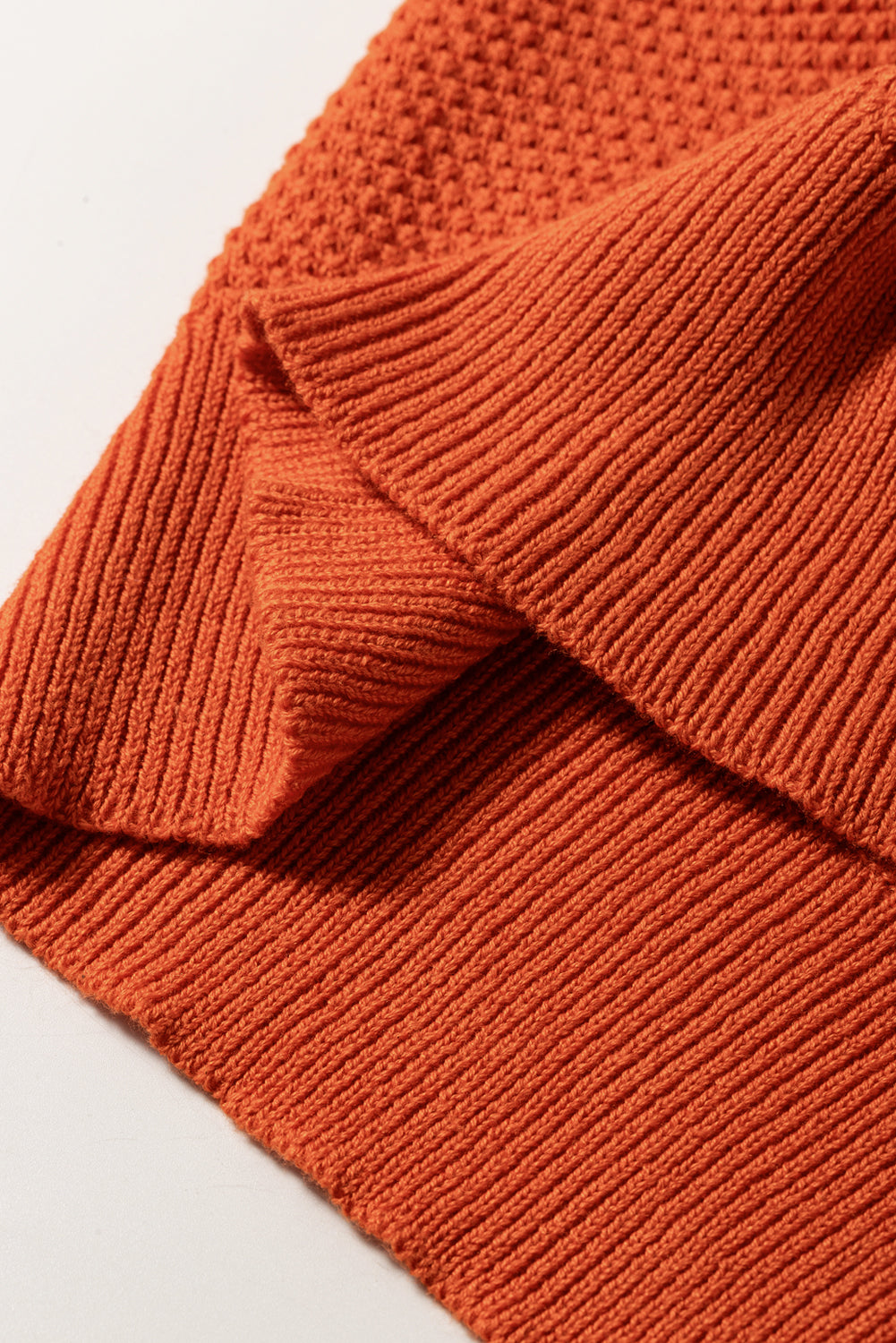 Gold flame textured knit bubble sleeve square neck top