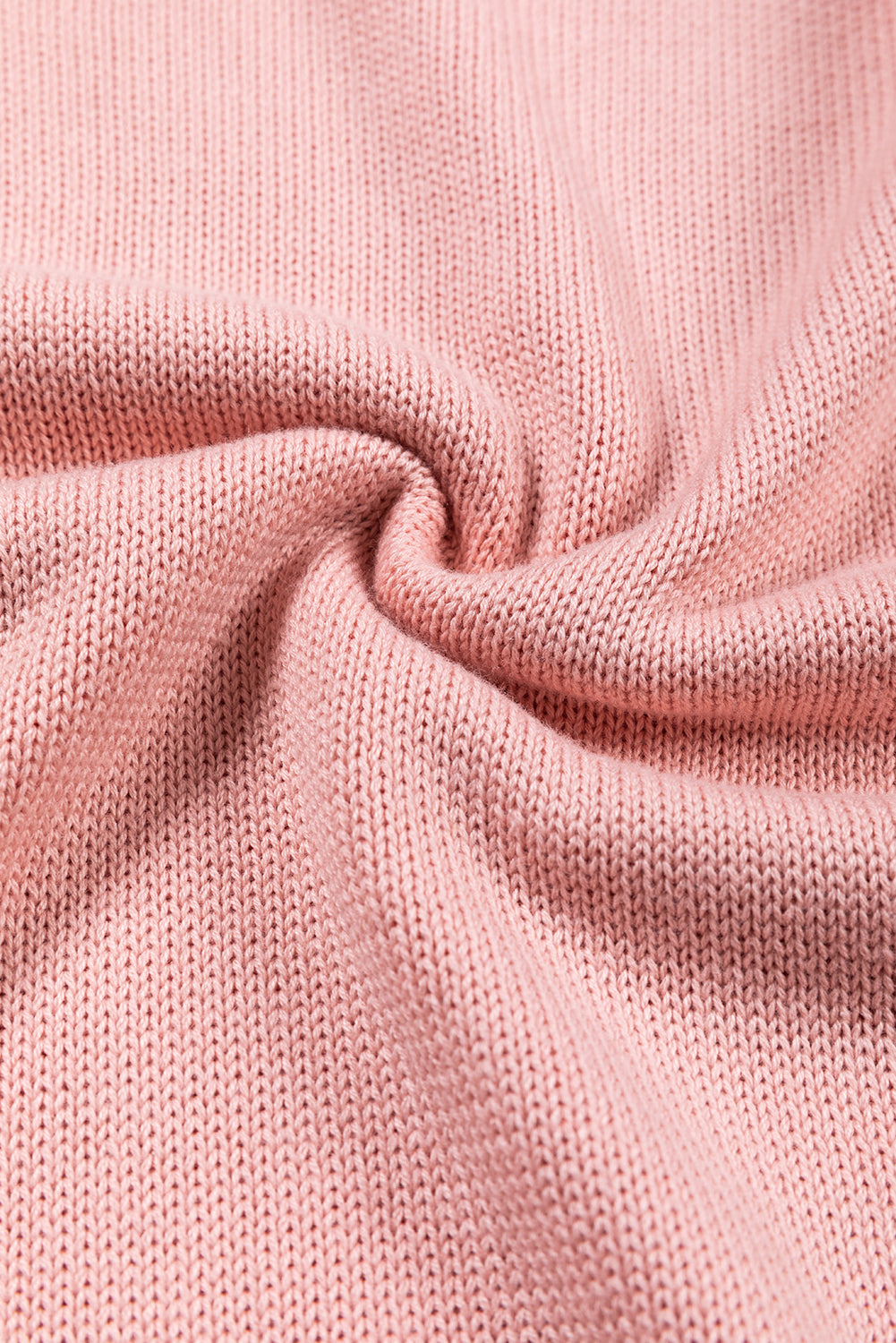 Rosa Colorblock Pullover mit gerippten Ärmeln