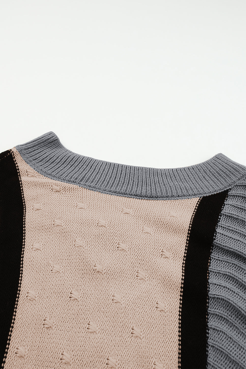 Aprikose gemischte boucl farbe block plus größe pullover kleid