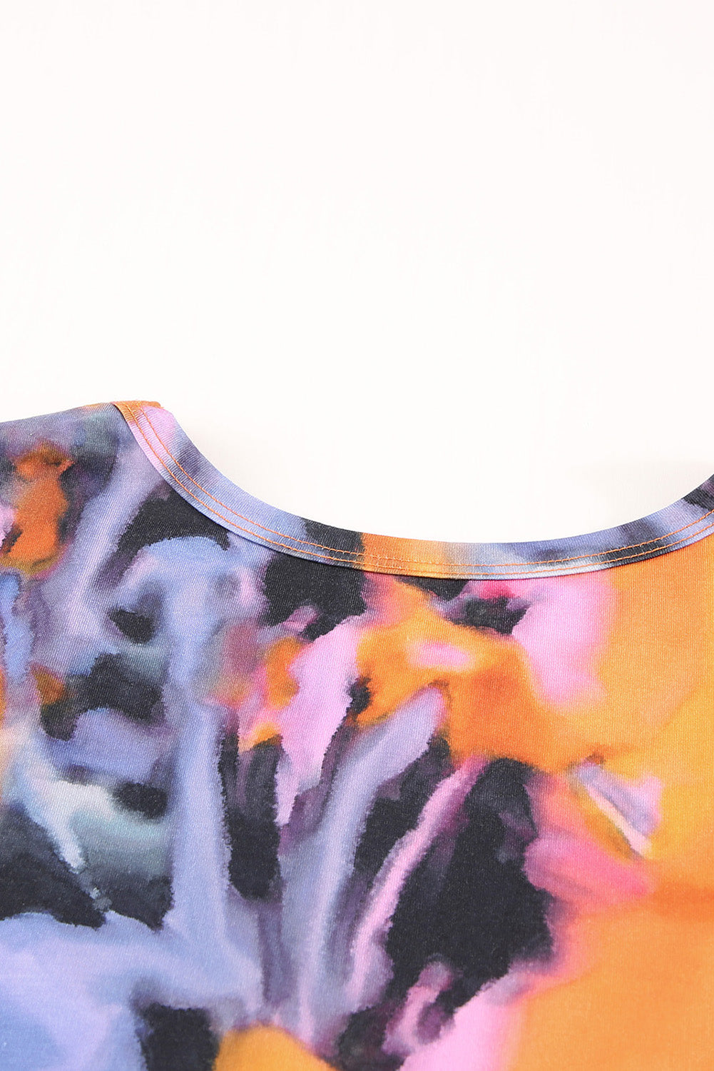 Mehrfarbig tie-dye print hollow out twist bodycon mini dress