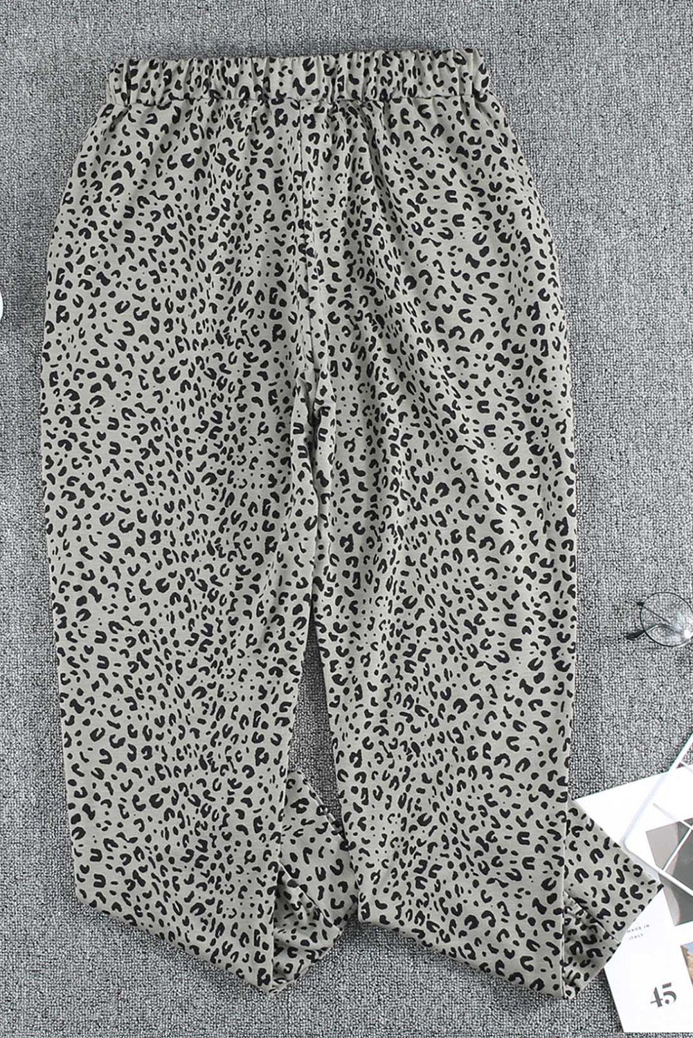 Khaki breezy leopard jogginghose