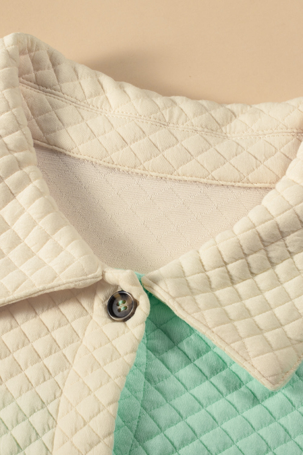 Grüne farbe block patchwork klappe tasche gesteppt jacke