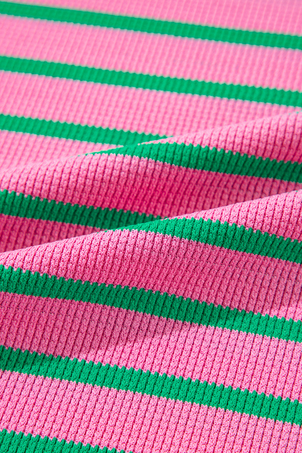 Rosa streifen waffel stricken rundhalsausschnitt plus größe pullover