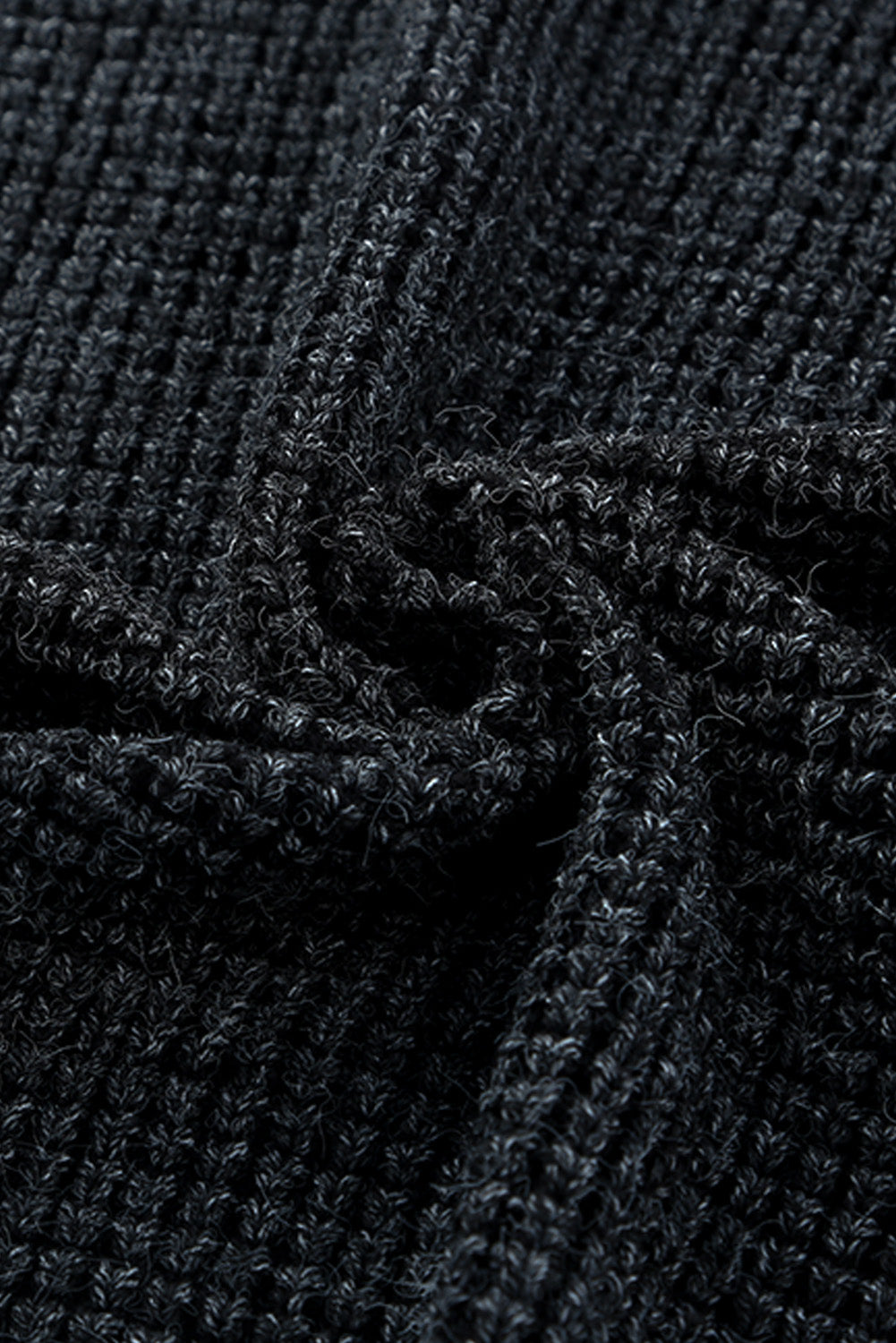 Schwarz karierter strickcardigan mit offener vorderseite