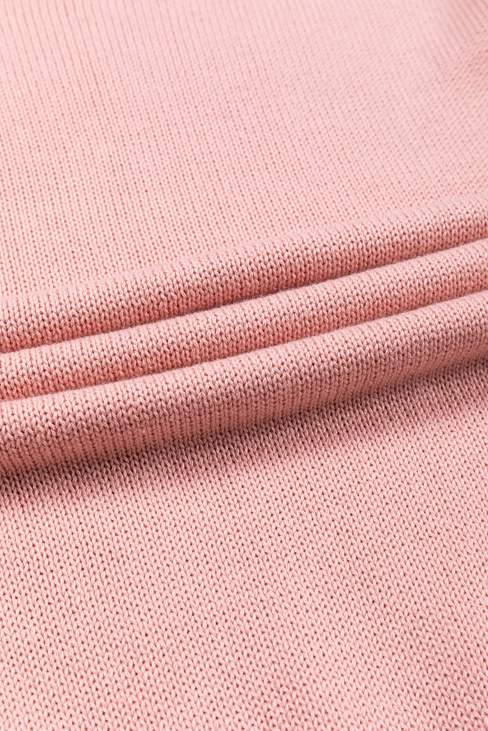 Rosa Colorblock Pullover mit gerippten Ärmeln